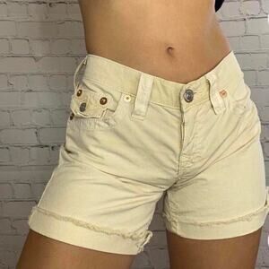 Vintage True Religion butter yellow shorts